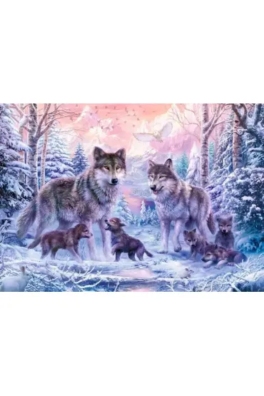 Puzzle 1000 el. �nie�ne wilki Ravensburger