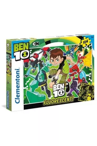 Puzzle 104 el. Ben 10 fluorescencyjne Clementoni