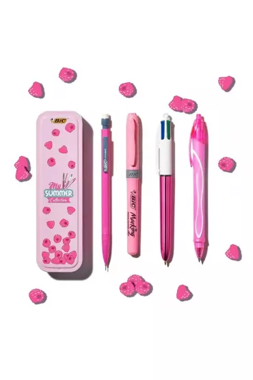 Bic Zestaw w metalowym pude�ku 4 el. r�owy