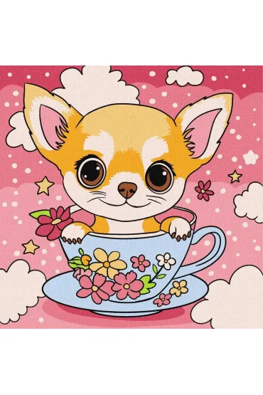 Malowanie po numerach - Czaruj�cy szczeniaczek Kids 25x25cm Ideyka
