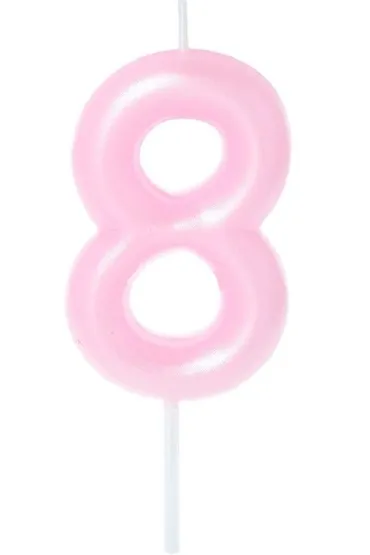 �wieczka na tort - cyferka Candy 8 r�owa 6cm