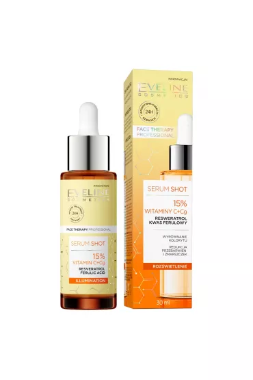 Eveline Cosmetics Serum Shot 15% Witaminy C + Cg kuracja do twarzy 30 ml