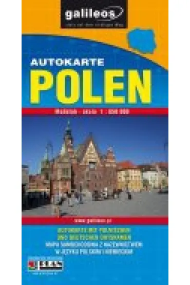 Polen. Autokarte mapa 1:650 000
