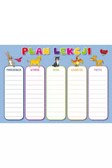 Plan lekcji + tabliczka mno�enia