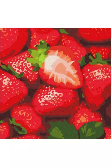 Ideyka Malowanie po numerach - Soczysta truskawka 25x25cm