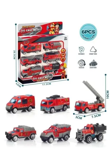 Auta stra�y po�arnej metalowe 6 szt Merkpol