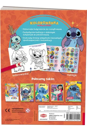 DISNEY STITCH. KOLOROWANKA WED�UG KODU