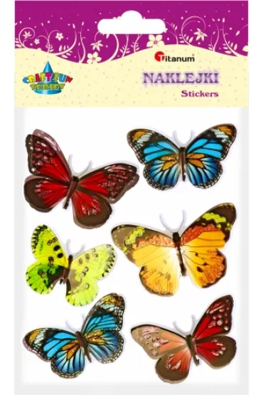 Titanum Naklejki foliowe 3D motyle 6 szt.