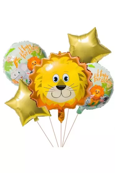 GoParty Zestaw balon�w foliowych Lew 5 szt.