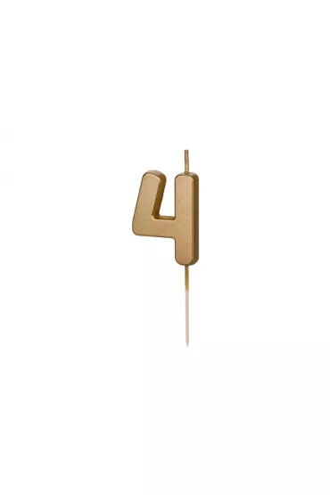 PartyDeco �wieczka urodzinowa 4 z�ota 4.5cm