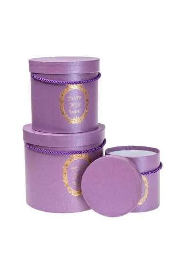 Rozette Pude�ko Flower Box purpurowy 3 szt.
