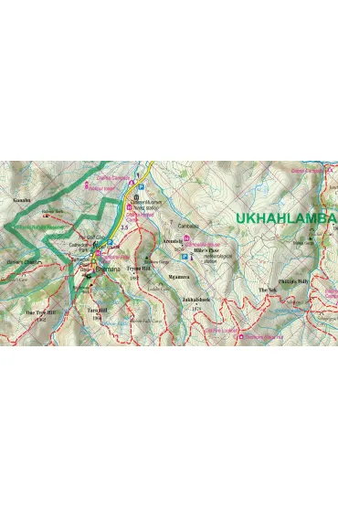 Drakensberg Ukhahlamba Park trekking map 1:100 000  laminat