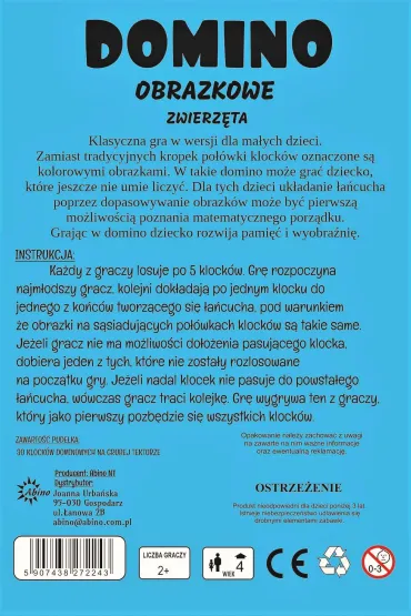 Domino obrazkowe Owoce i zwierz�ta Abino