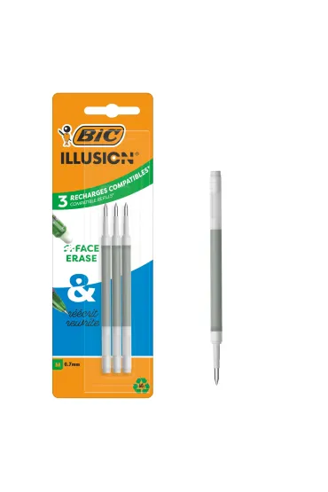 Wk�ad �elowy Illusion 0,7mm zielony 3 szt BIC