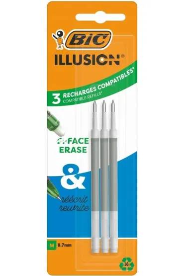 Wk�ad �elowy Illusion 0,7mm zielony 3 szt BIC