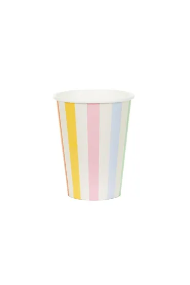 PartyDeco Kubeczki Paski 400ml 6 szt
