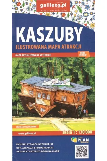 lustrowana mapa atrakcji Kaszuby 1:130 000