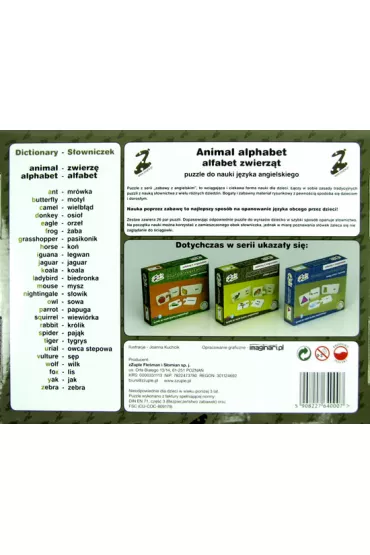zZuple - nauka angielskiego Alfabet zwierz�t