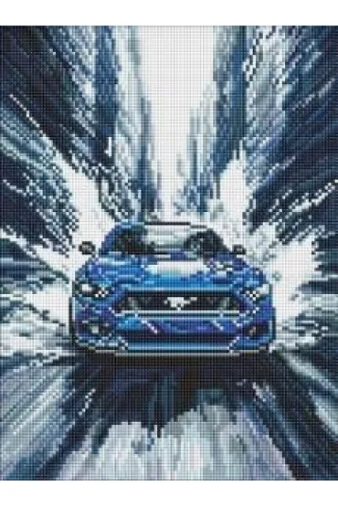 Diamentowa mozaika - Niebieski mustang 30x40cm