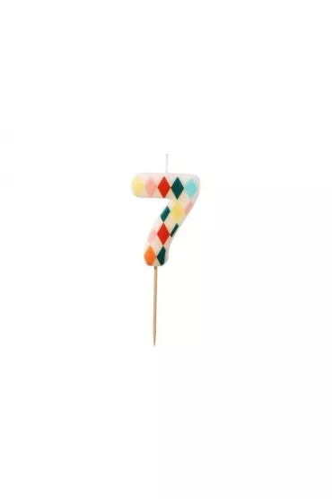 PartyDeco �wieczka urodzinowa 7 romby 5.5cm