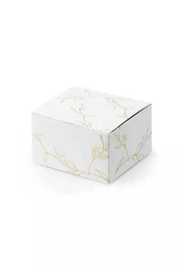 PartyDeco Pude�eczka Ga��zki bia�y 6x3.5x5.5cm