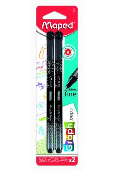 Maped Cienkopis Graph Peps Deco czarny 2 szt.