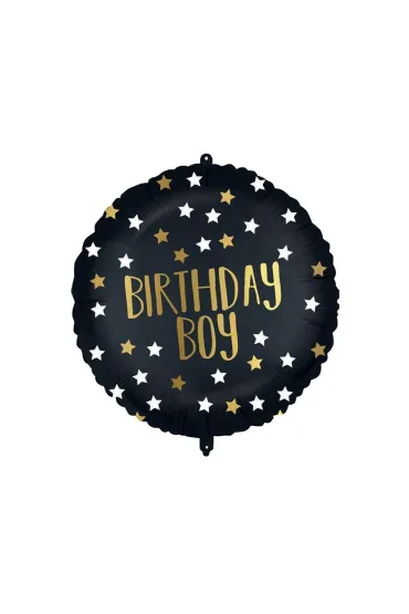 Godan Balon foliowy Black-Gold Birthday Boy 46cm