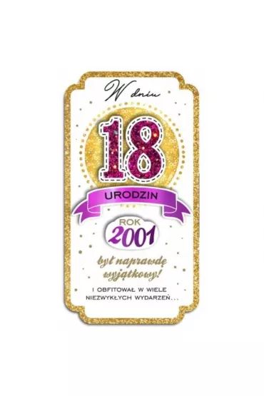 Kukartka Karnet 18 urodziny PM-093