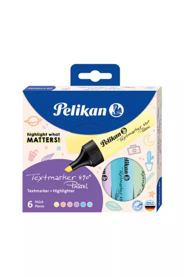Pelikan Zakre�lacz 490 Pastell etui 6 szt.