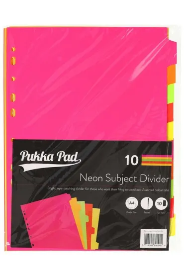 Pukka Pad Przekadki do segregatora A4 Neon 10 bloczkw