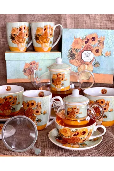 Duo Sp. z o.o. Porcelanowy kubek bary�ka Van Gogh Sunflowers 430 ml