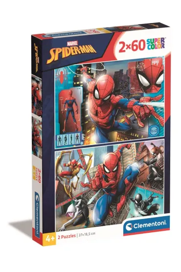 Puzzle 2x60 el. SuperColor. Spider-man Clementoni
