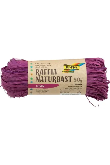 Folia Paper Rafia naturalna, karminowa, 50g