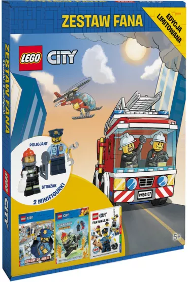 LEGO City. Zestaw Fana. 3 ksi��ki i 2 minifigurki: policjant, stra�ak