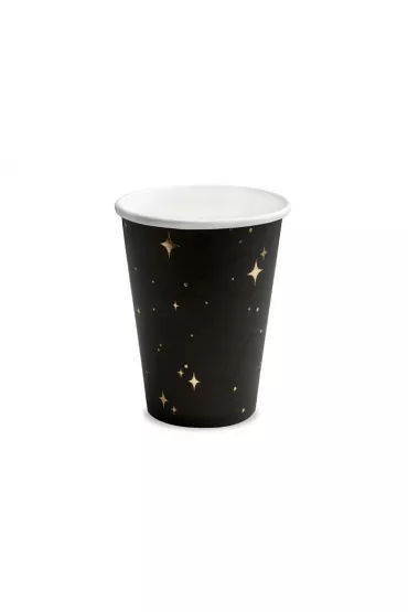 PartyDeco Kubeczki czarne 260ml 6 szt.