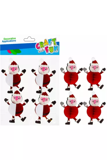 Craft with Fun Naklejki dekoracyjne Mikoaj harmonijka 4 szt.