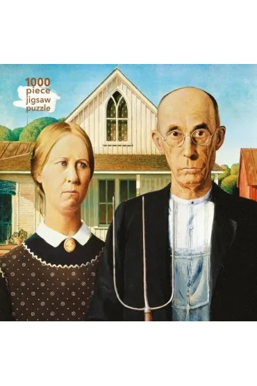 Puzzle 1000 American Gothic Grant Wood Flame Tree