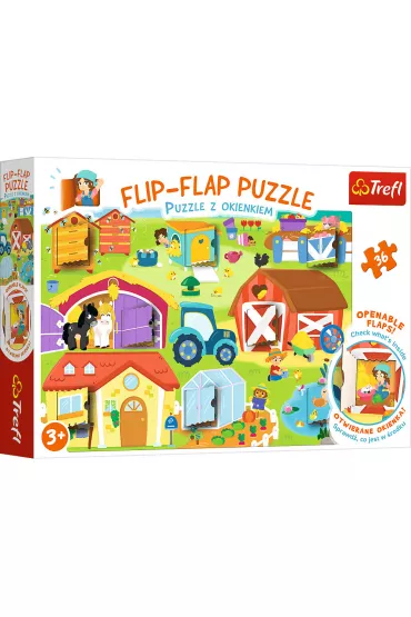 Puzzle z okienkiem 36 el. Na farmie Trefl