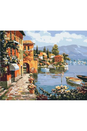 Brushme Malowanie po numerach - Przytulne Miasto Nadmorskie 40x50cm