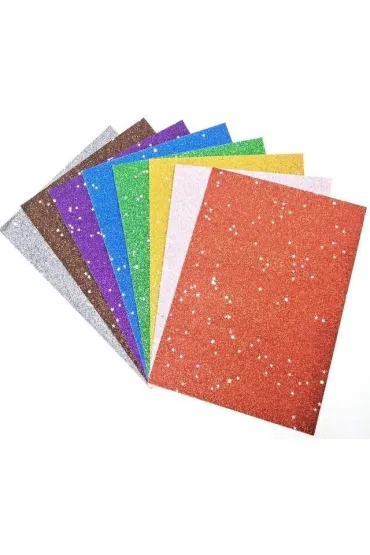 Fresh Papier kolorowy brokat gwiazdki A4 8 arkuszy
