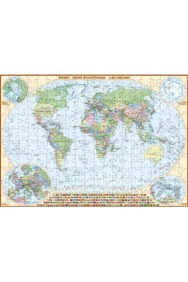 Puzzle 200 el. �wiat polityczny dla dzieci mapa ArtGlob