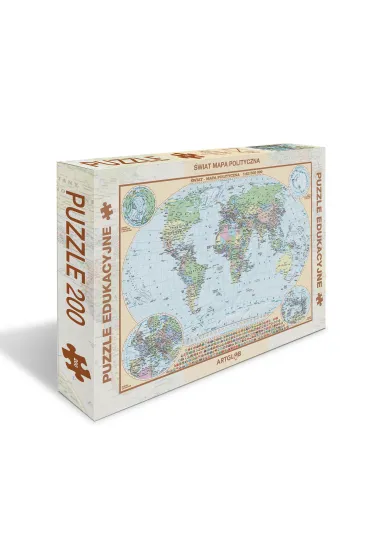 Puzzle 200 el. �wiat polityczny dla dzieci mapa ArtGlob