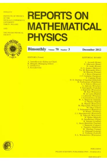Reports on Mathematical Physics 80/3 2017 Kraj - Andrzej Jamiokowski, Ryszard Mrugaa