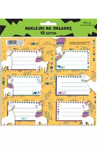 Henry Naklejki na zeszyty - Lamy 12 szt.
