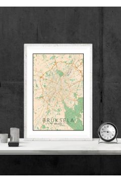 Bruksela mapa kolorowa - plakat 59,4x84,1 cm
