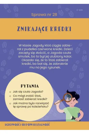 Detektywi emocji Karty konwersacyjne 7-10 lat - Kinga  Figura