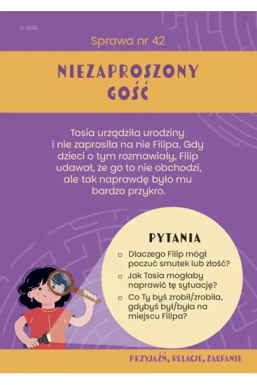 Detektywi emocji Karty konwersacyjne 7-10 lat - Kinga  Figura