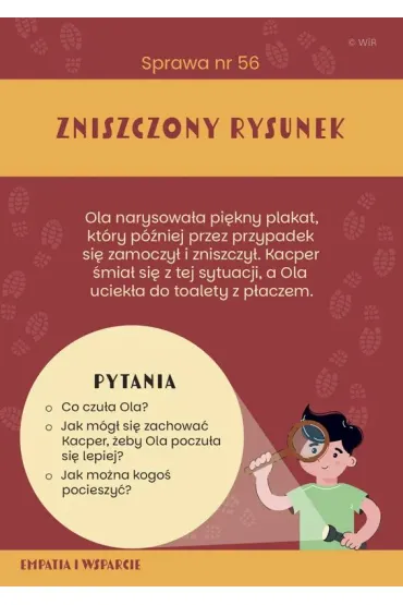 Detektywi emocji Karty konwersacyjne 7-10 lat - Kinga  Figura