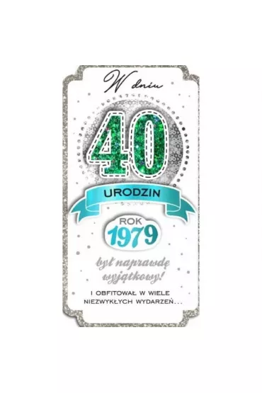 Kukartka Karnet 40 urodziny PM-090