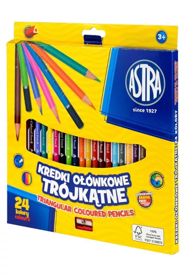 Astra Kredki owkowe trjktne 24 szt.